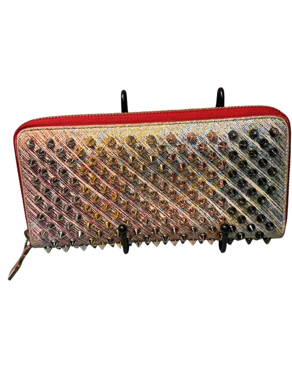 Christian Louboutin Panettone Rainbow Unicorn Spike Zip Around Wallet